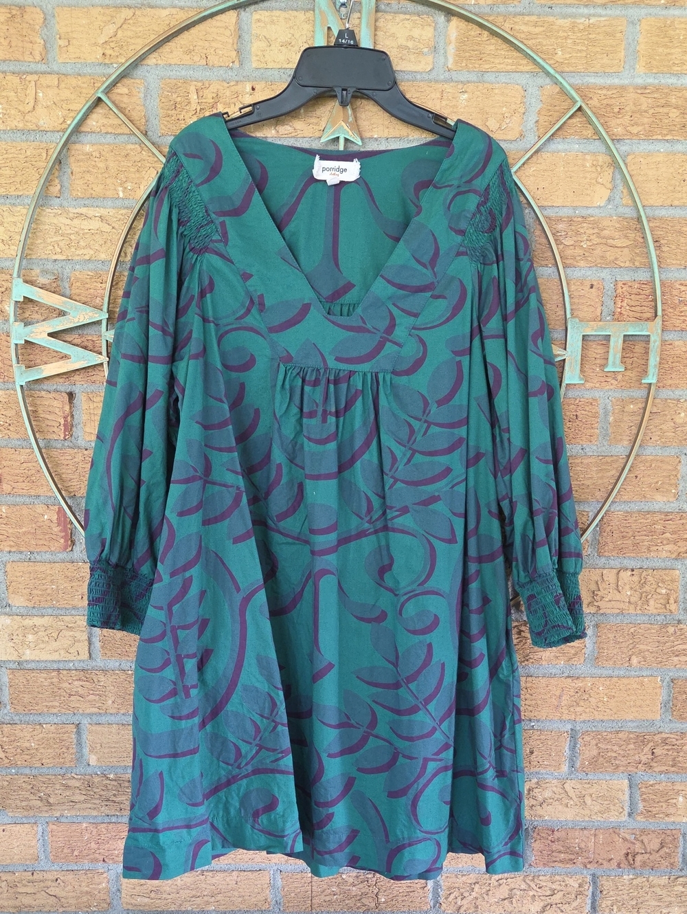 Anthropologie Porridge Nerina Cotton Smocked Frock Mini Dress M